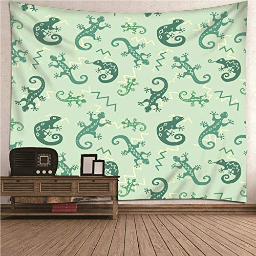 CEVAN Wandbehang Schlafzimmer Strandtuch Gecko Wandbehang Junge Wanddekoration Poster Kunst Dekorationen Decke Wandbehang Stoff Grün 200x150cm
