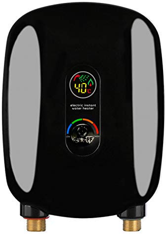 6500W Elektrische Warmwasserboiler Warmwasserspeicher Wassererhitzer Boiler Wasserboiler Wasserbereiter Mini Tankloser Durchlauferhitzer mit LCD-Display für Küche (Golden)