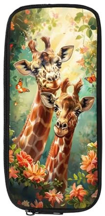 chaqlin Federmäppchen mit großer Kapazität für High School Office College Student Pencil Box Case, Z Cute Giraffe, Münzfach