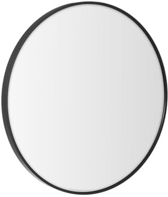 Espejo de Pared Redondo con Borde de Aluminio Negro de Estilo Moderno y Sencillo Adecuado para Decoración, Recibidor, Baño, Dormitorio, Tocador y Vestidor