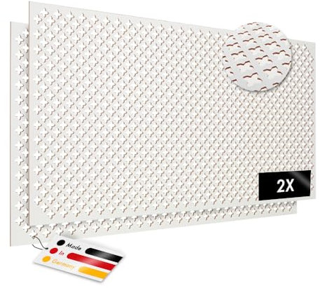 PEGBOARD - SEVILLA Lochwand 122 x 61 x 0,3 cm MDF Holzplatte weiß lackiert - Deutsches Produkt - Heizkörperverkleidung, Türfüllung, Paravent oder Lüftungsgitter - Dekorative Lochplatte [Duopack]