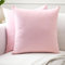 Encasa Set di 2 federe per cuscini in cotone I 18x18 in (45x45 cm) - Rosa chiaro I Senza inserto I Tinta unita Square Federe I Lavabili in lavatrice | Solo per uso interno