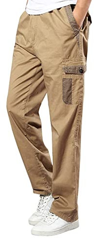 Generisch Herren Jogger Cargo Chino Jeans Hose Cargo-Hose Carrot fit Cargo-Hose Paintball Hose Outdoorhose Autumn Stoffhose Arbeitshose mit Taschen Herren Hose Stretch Herren Stretchhose Blau