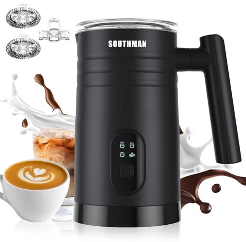 Milk Frother Electric 4 in 1 - Automatic Milk Frothers 300ml Large Capacity Milk Steamer Silent Operation Milk Heater and Warmer Hot & Cold Milk Foamer Maker for Latte Coffee Chocolate