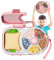 Vefacion Snackbox mit Fächern Kinder Snack Spinner Satz Tragbares Siegel Deckel Snackteller Multifunktionale Baby Brotdose Schule Jausenbox