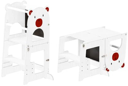 BUDDY BABY • Torre de Aprendizaje XPERIMENTA • Desde 36 Meses • Convertible en Escritorio con Pizarra • Base Ajustable • Plegable • Barandilla de Seguridad • Soportes Laterales • Pizzarra