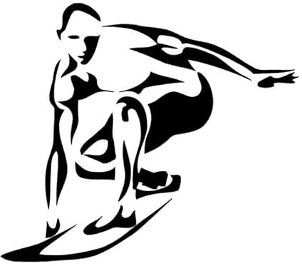 JIFENLI Autoaufkleber 16,6 M * 14,4 CM Surfen Extremsport Wave Board Vinyl Aufkleber Auto Aufkleber Dekor Cartoon Kreativ Schwarz/Silber