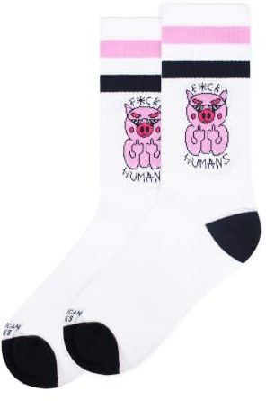American Socks Socken mit halbem Bein, bedruckt, F*ck Humans| Einheitsgröße 36-46 | Originale Socken, F*ck Humans, 36-46