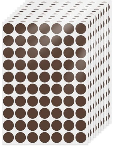 FINDAT 19 mm Klebepunkte Runde Punktaufkleber Etiketten Braun, 700 Stück | Selbstklebend, wasserfest, Vinyl, Kalender, Büro, Schule, Farbcodierung, Markierungspunkte