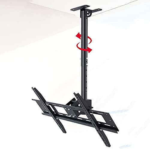 Supporto TV da soffitto con rotazione a 360° e inclinazione telescopica, regolazione dell'altezza, adatto per televisori da 40 a 70 pollici con staffa girevole e inclinabile