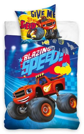 Carbotex Blaze and The Monster Machines Wendebettwäsche Set für Kinder, Jugendliche und Erwachsene 160x200/70x80cm BMM224003