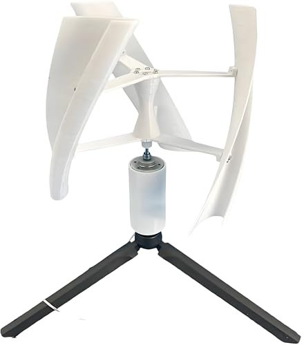 Aerogenerador de 3 aspas, aerogenerador de 25 W con aspas espirales, sin Ruido y de Eje Vertical, para enseñar el Principio de generación de energía física y Realizar experimentos científicos DIY.