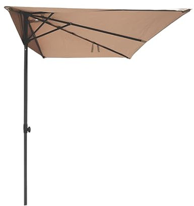 YAVYAV Sombrilla De Balcón Exterior, Media Sombrilla Rectangular Contra La Pared, Sombrilla De Jardín Con Columna Lateral Elevable Y Retráctil, 250 Cm × 130 Cm(Wine red)