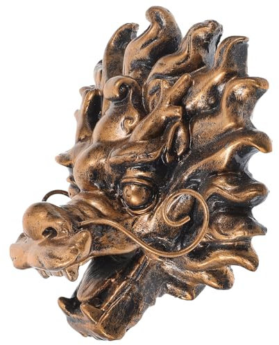 JOINPAYA Drachenkopf Gartenbrunnen Wasserspeier Aus Kunstharz Wandbrunnen Außendekoration Für Garten Und Villa Brunnendekor Mit Bronzeoptik 13x15x8cm Inkl Montageanleitung