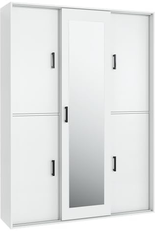 meble masztalerz Kleiderschrank 150 cm - Schrank - Schlafzimmer -Wohnzimmer Schrank - Schlafzimmerschrank - Garderobenschrank - Weiß 100 x 205 x 40 cm