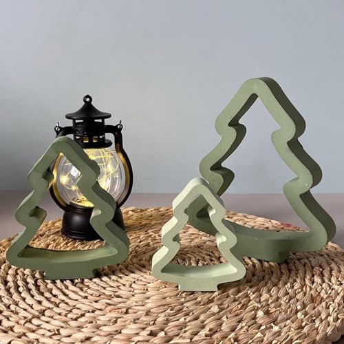 Silikonformen Gießformen Weihnachten, 3 Stück Silikonform Weihnachtsbaum Silikonform Tannenbaum Gips zum Gießen Gießformen Silikon Weihnachten Baum Silikonformen Weihnachten für Kerzen Gips (A)
