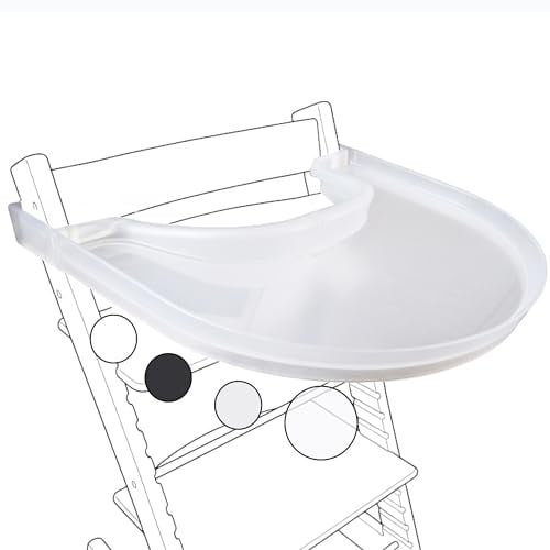 Hochstuhltablett für Stokke Tripp Trapp – Klar – Kein Baby-Set erforderlich. Saugnapf-Oberfläche. Zum Aufstecken. BPA-frei.
