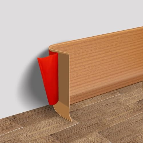 QOXEZY PVC Flach Boden Übergangsleiste Wasserdicht Sockelleiste mit Autohesion und PVC gefertigt aus Kunststoff und Stein Material aus robustem