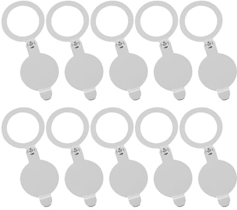 ELAYARD 10Pcs Silver Peephole Covers for Front Door Privacy, 16Mm Inner Diameter Security Door Viewer Back Covers, Thin Split Design Cat Eye Protector Plates for Home and Apartment