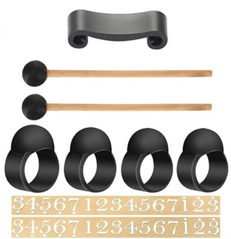 MUSISALY 9 Stück Trommelschlägel und Silikon Fingerpick für Zungentrommel Zubehör zur Klangverbesserung und Geräuschreduzierung aus Kunststoff und Silikon für Steel Tongue Drum Anfänger
