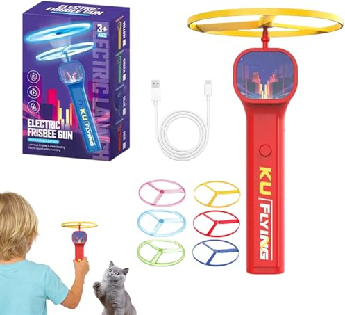 Fliegende Untertasse Katzenspielzeug | Wiederaufladbares interaktives Kätzchen-Scheibenspielzeug – Katzenanreicherung fliegende Untertasse – für Haustiertraining Verhaltensentwicklung Besitzer