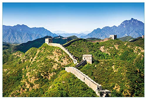 Wallario Küchenrückwand selbstklebend 90 x 60 cm, Motiv: Die Chinesische Mauer - Wahrzeichen in China im Sommer | Spritzschutz abwischbar & pflegeleicht
