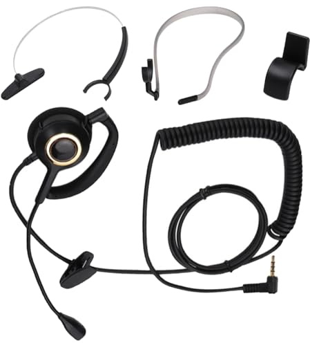 Mimdixy One Ear Mono Headphone, Call Center Headset with Mic Rear Mounted Noise Canceling Customer Service Headset 3.5mm Single Plug Telephone Headphone
