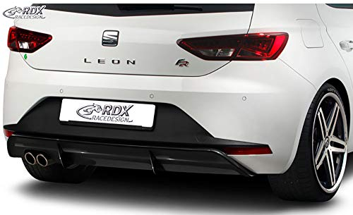 RDX Racedesign Faldón trasero 'Diffusor' compatible con Seat Leon 5F FR SC/5 puertas 2013-2017 excl. ST/Cupra (ABS Negro Brillante)