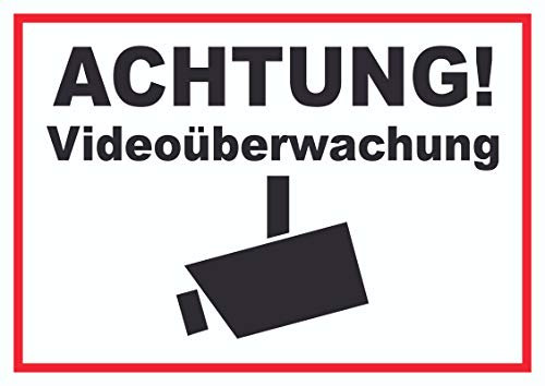 HB-Druck Achtung Videoüberwachung Kameraüberwachung Schild A5 (148x210mm)