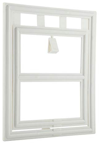 SOULONG Haustier-Tür, Kunststoff, für Hunde, Welpen, Katzen, magnetisch, sichere Klappe für Fliegengitter, Fenster, Tor, Tür, L, Weiß
