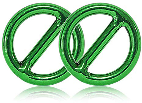 Ganzoo O-Ring mit Steg aus Metall für Hunde-Leine und Halsband, Stegring aus legiertem Stahl, Nicht rostend, Grün, 20 mm Innendurchmesser, 2 Stück