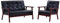 vidaXL Sofa 2-TLG. Loungesofa Polstersofa Ledersofa Relaxsessel Polstersessel Sitzmöbel Sofagarnitur Polstermöbel Schwarz Kunstleder