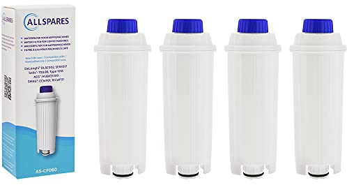 AllSpares Wasserfilter (4 St.) geeignet für Delonghi DLSC002, 5513292811, SER3017, ECAM, ETAM, BCO, EC-Serie
