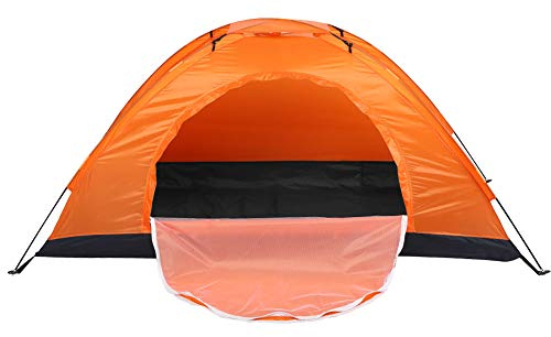 Nunafey EIN-Personen-Zelt, Kuppelzelte für Camping, wasserdichtes Outdoor-Zelt Rucksackzelt Leichte Zelte zum Wandern Angeln Klettern(Orange)