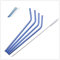 REQUISITE NEEDS 4 x Reusable Colourful Drinking Bent Metal Straw (Blue)