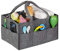 Relaxdays Baby Windel Caddy, 11 Fächer, entnehmbare Trenner, tragbar, Filztasche Auto, Wickeltisch Organizer, dunkelgrau