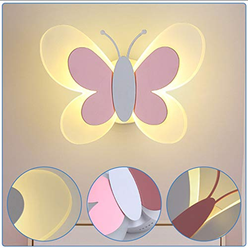 Wandleuchte Kinder Nachttischlampe modernes Schlafzimmer Kinderzimmer Wandlampe LEW 20W Schmetterling Design Acryl Wandbeleuchtung Innenbeleuchtung Dekoration Deckenleuchte Wohnzimmer Korridor Lampe