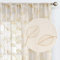 TOPICK Sheer Vorhang Voile Stangedurchzug Blätter Stickerei Gardine Transparent Beige Blatt Vorhänge Gaze Paarig für Wohnzimmer Schlafzimmer H145xB140(cm) 2er Set