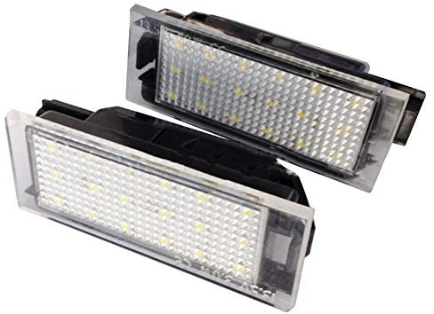ConBlom 12V LED-Kennzeichenleuchte, 2-teilige LED-Kfz-Kennzeichenleuchte für Clio Espace Twingo Megane Laguna 3W, 6000K