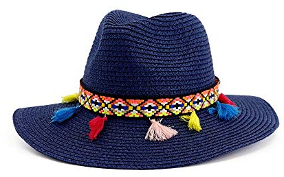 FZYE Sombrero de Paja para Mujeres, Hombres, Sombrero Panamá, Gorra de Jazz, Gorra de ala Ancha Tejida, Gorra de Playa, Sombreros de Verano, Sombrero Informal