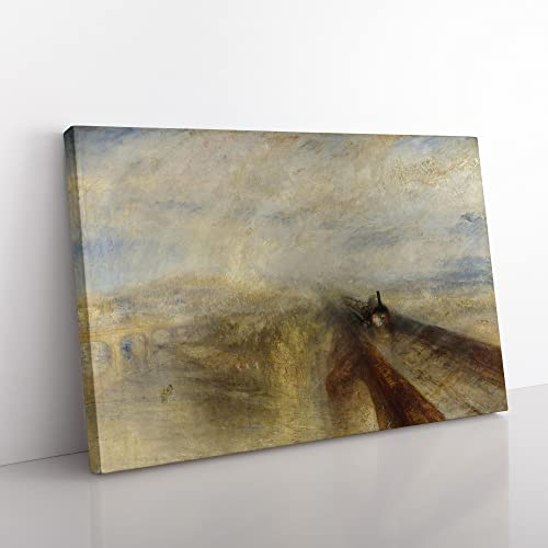 Big Box Art J.M.W. Turner Rain, Steam and Speed Canvas Wall Art Print Ready to Hang Picture, 76 x 50 cm (30 x 20 Inch), Multi-Coloured