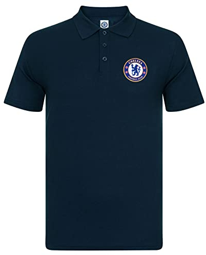 Chelsea Official Football Gift Boys Single Crest Polo Shirt Navy 4-5 Years