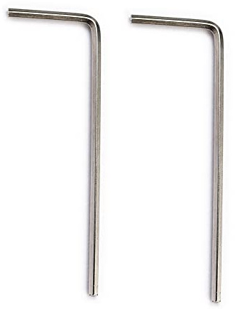 Musiclily Basic Metric 1.5mm Steel Guitar Allen Key Hex Wrench for Import Strat Style Electric Guitar Saddle Height Screws, Nickel (Set of 2)