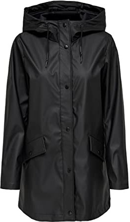 Only Onlelisa Raincoat Otw, Giacca impermeabile Donna, Nero, M