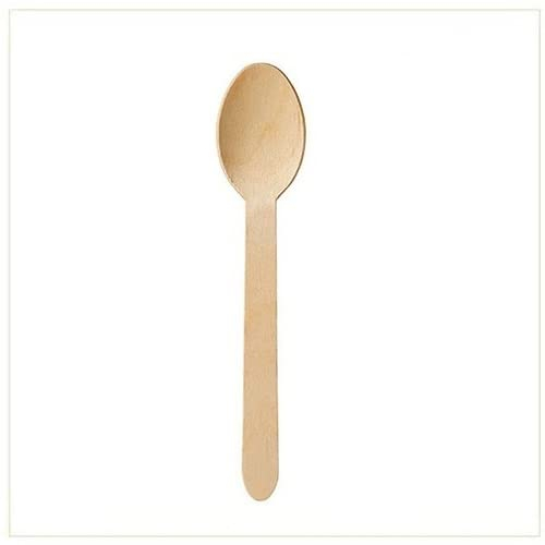 Virsus 500 Cucchiai in Legno di Betulla, Posate monouso biodegradabili compostabili 100% Naturale, cucchiaio bio lunghezza 16 cm