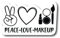 Peace Love Make-up-Magnet | 12,7 x 7,6 cm | Auto, LKW, Van, Laptop, Stoßstangenfenster, 2er-Pack | Magnet PLS1001