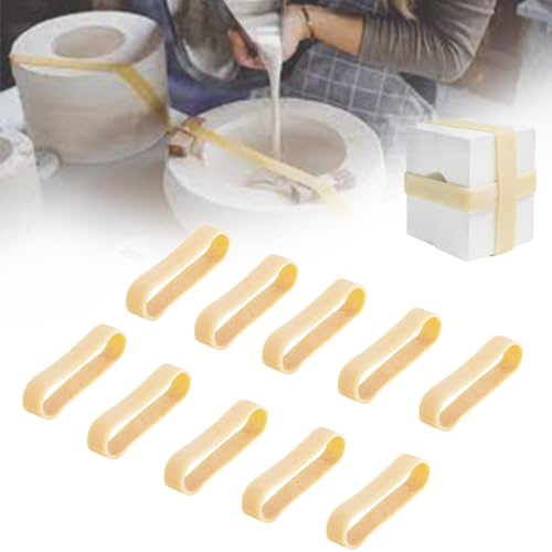 Gipsform gummiband för keramikkrukmakare, hantverkare, kraftiga fästelement, 10 st (20 cm L)