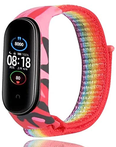 Keecuty Cinturino in Nylon per Mi Band 6/5/4/3 Bracciale Tessuto Elastico Intrecciato in Morbido Nylon Braccialetti Sportivi Elasticità Traspirante Cinturino Espandibile per Mi Band 6/5/4/3
