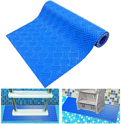 Bekeify Alfombrilla Antideslizante para Escaleras de Piscina 23×90cm PVC Alfombrilla Escalera Piscina con Textura Antideslizante Alfombrilla Antideslizante Piscina para Zona Húmeda Interior y Exterior