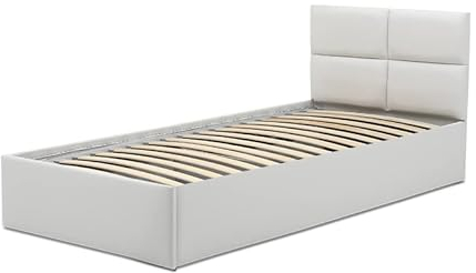Polsterbett Monos 90x200 mit Bettkasten! Einzelbett mit Lattenrost! Best Stauraumbett! (Soft 17)
